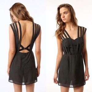 S UO Black Chiffon Strappy Slip Dress
